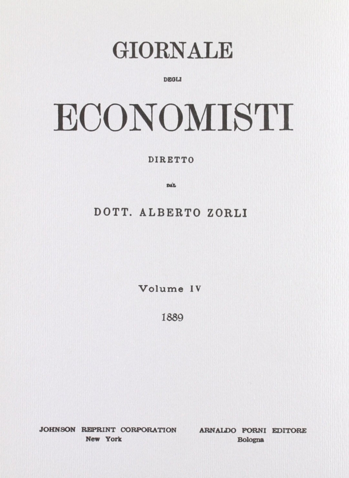 Giornale degli Economisti. 1ª serie. Vol. 4