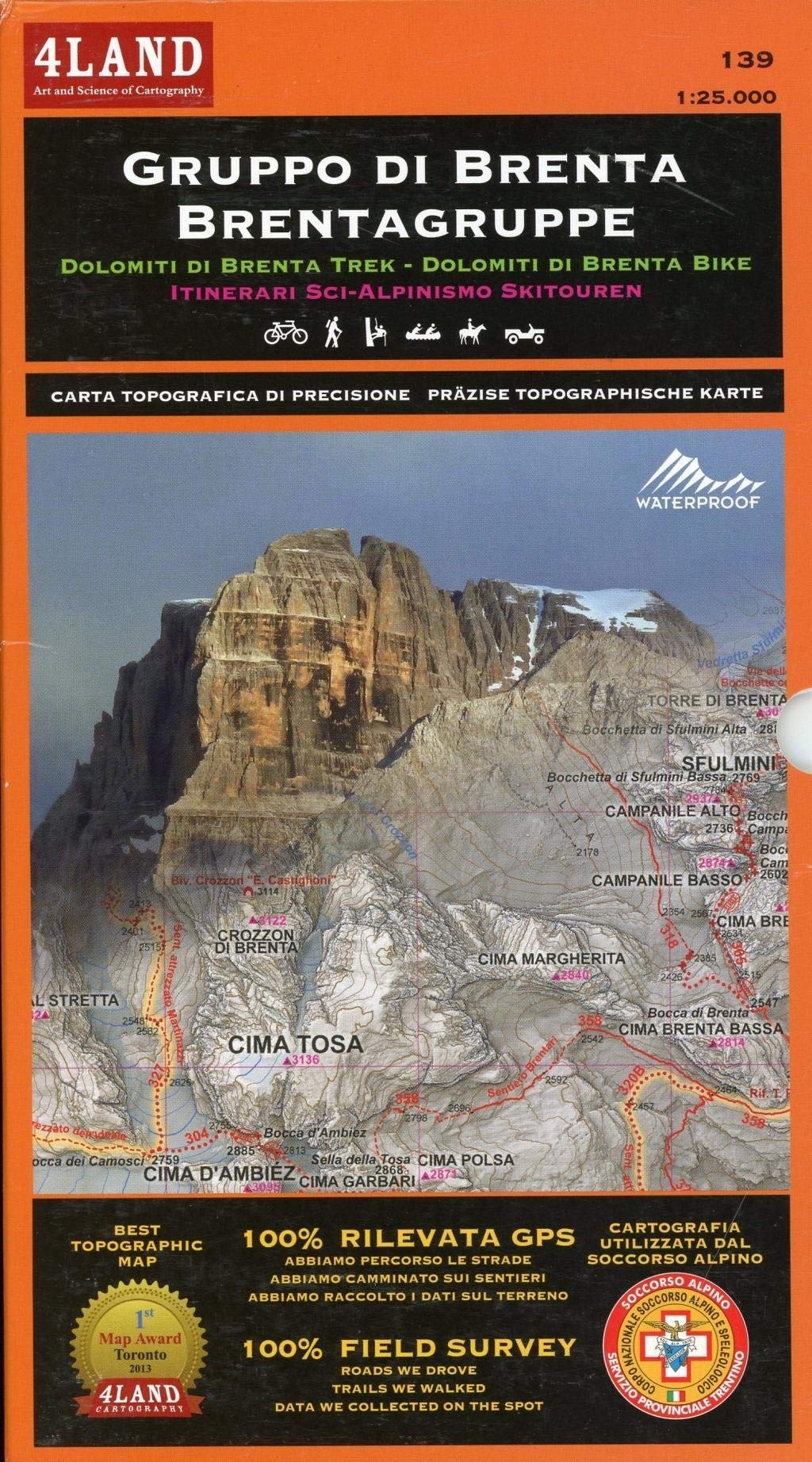 Gruppo di Brenta. Parco naturale Adamello Brenta. Carta escursionistica 1:25.000. …