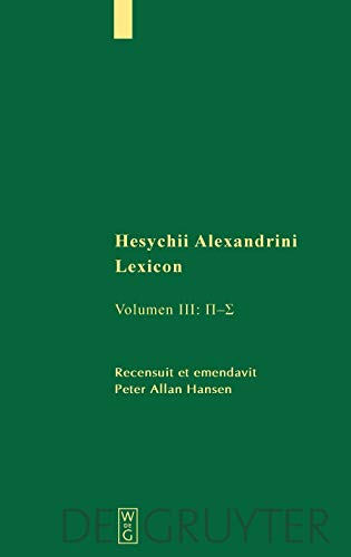 Hesychii Alexandrini Lexicon: 3