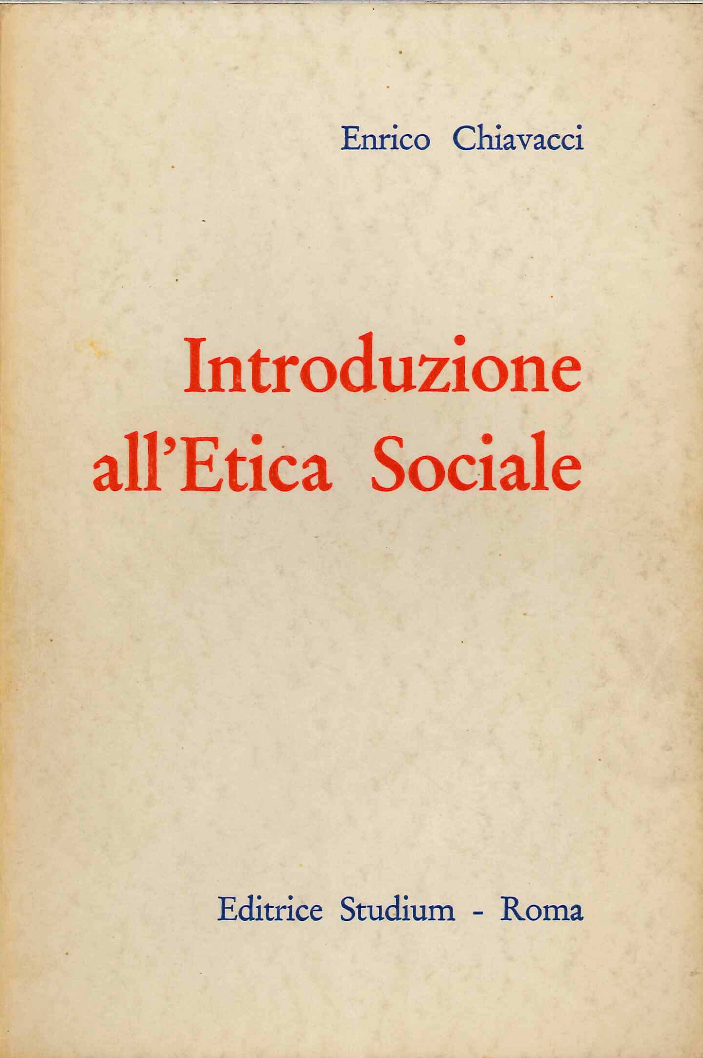Introduzione all'Etica Sociale
