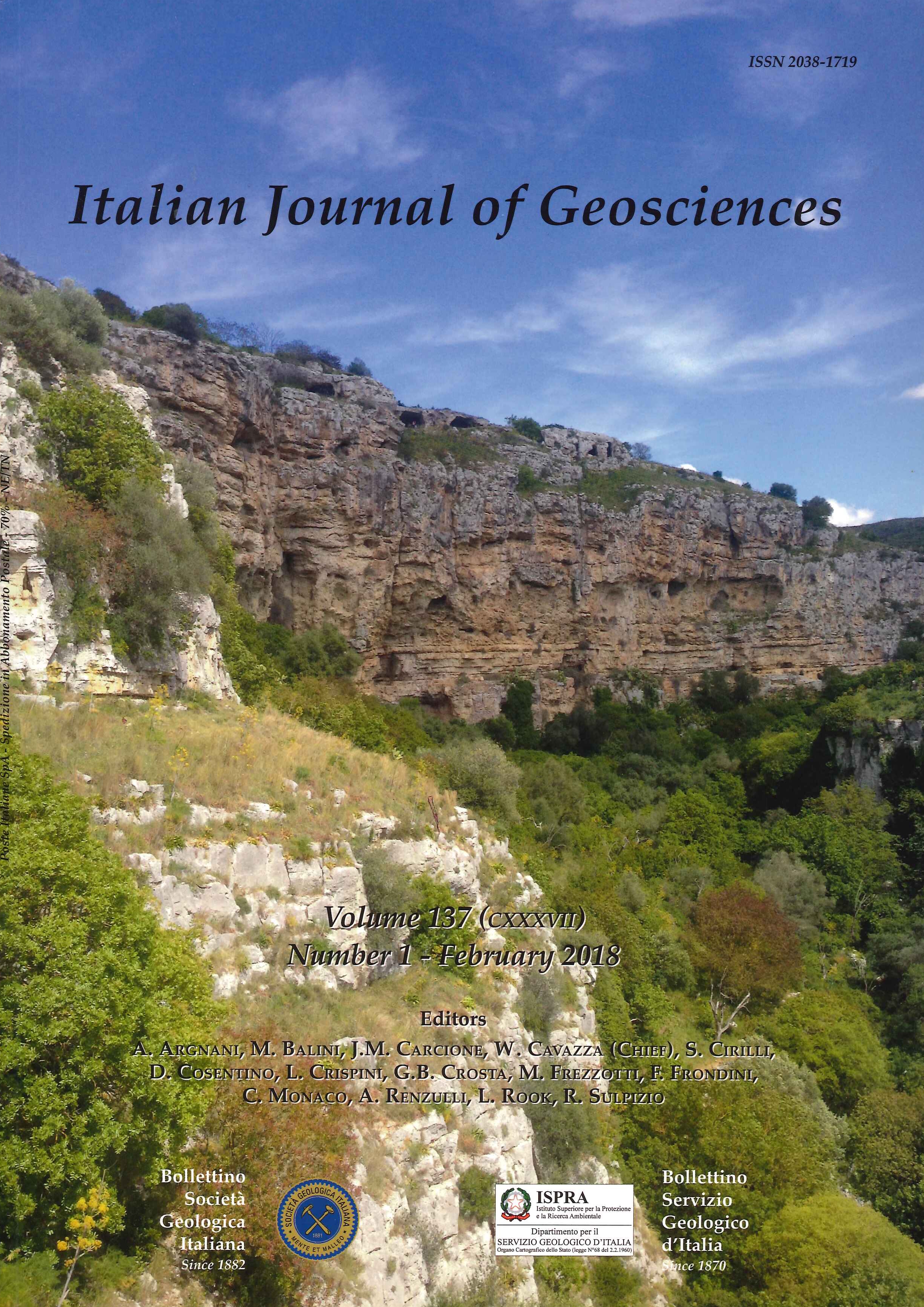 Italian Journal of Geosciences. Volume 137 Number 1 - June …