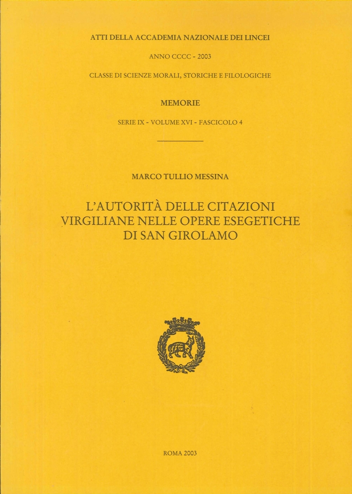 L'autorità delle citazioni virgiliane nelle opere esegetiche di san Girolamo