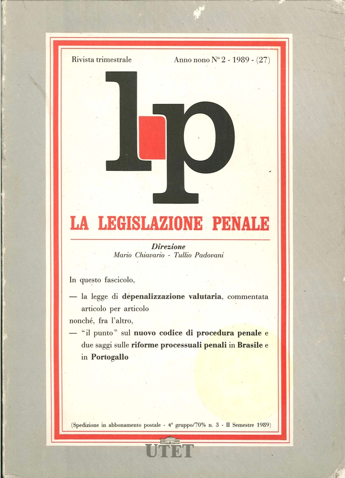 La legislazione penale. Anno 2. 1989