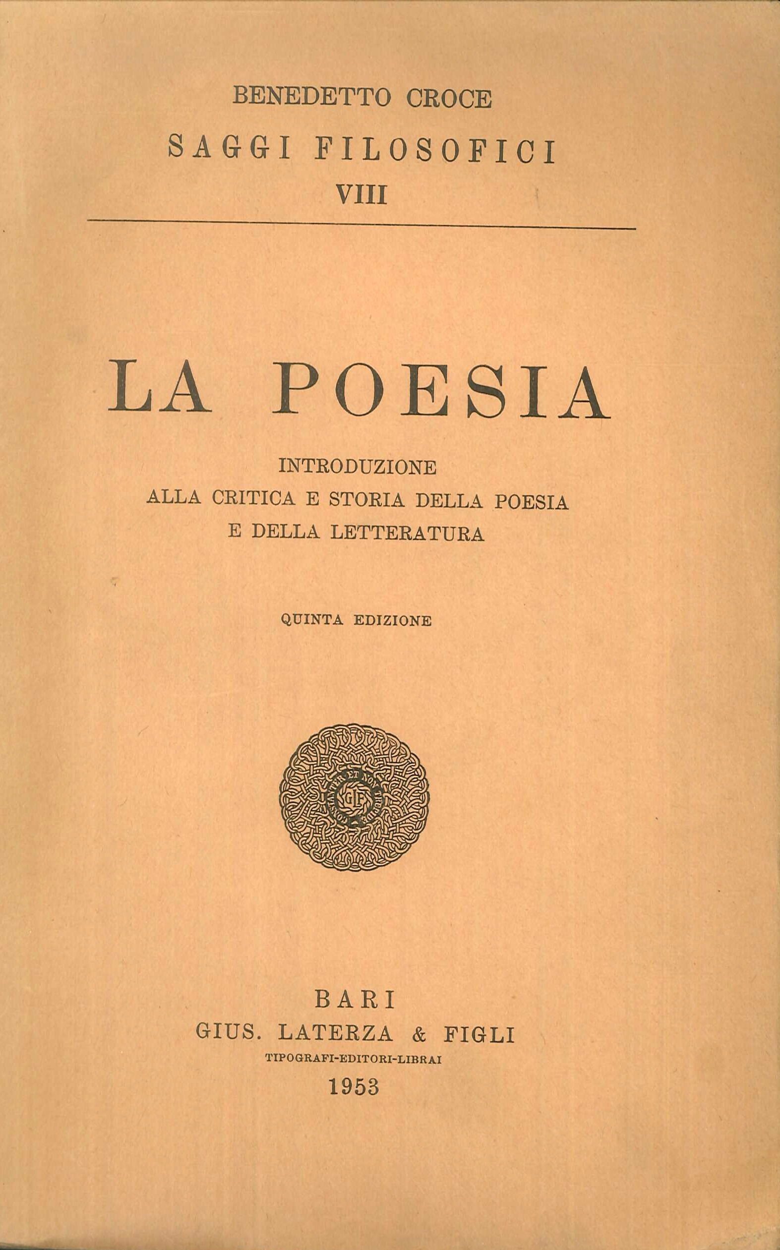 La Poesia. Introduzione alla Critica e Storia della Poesia e …