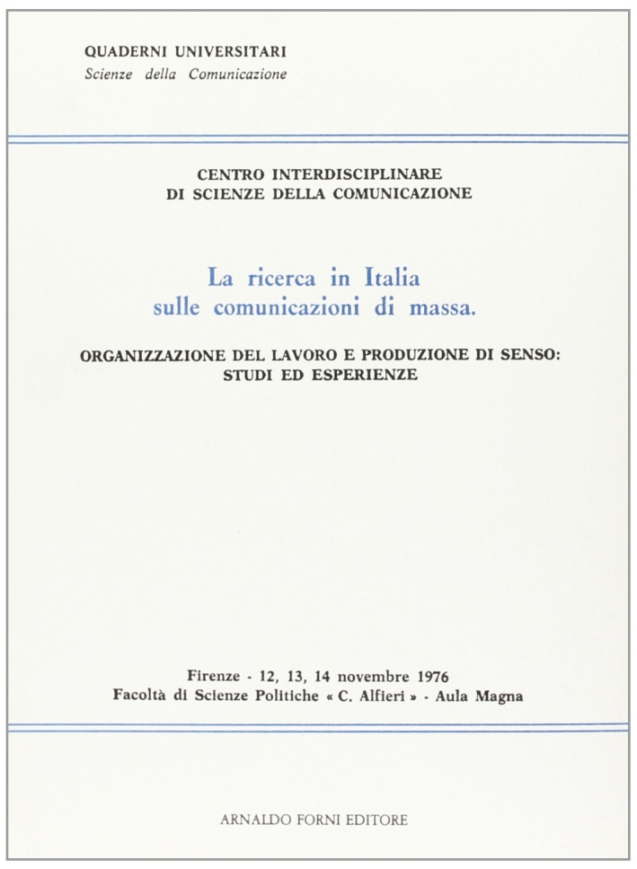 La ricerca in Italia sulle comunicazioni di massa (1978)