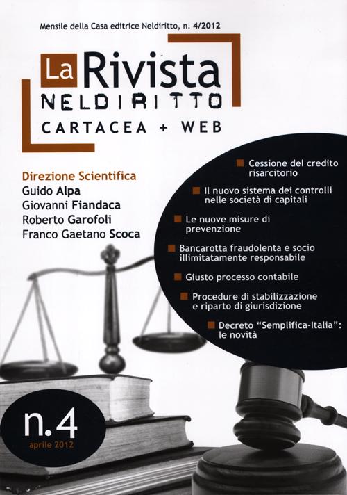 La rivista di Neldiritto (2012). Vol. 4