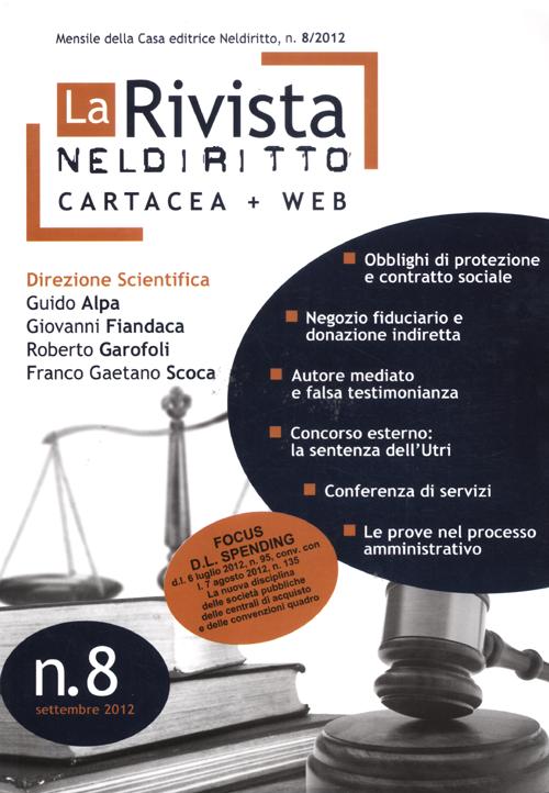 La rivista di Neldiritto (2012). Vol. 8