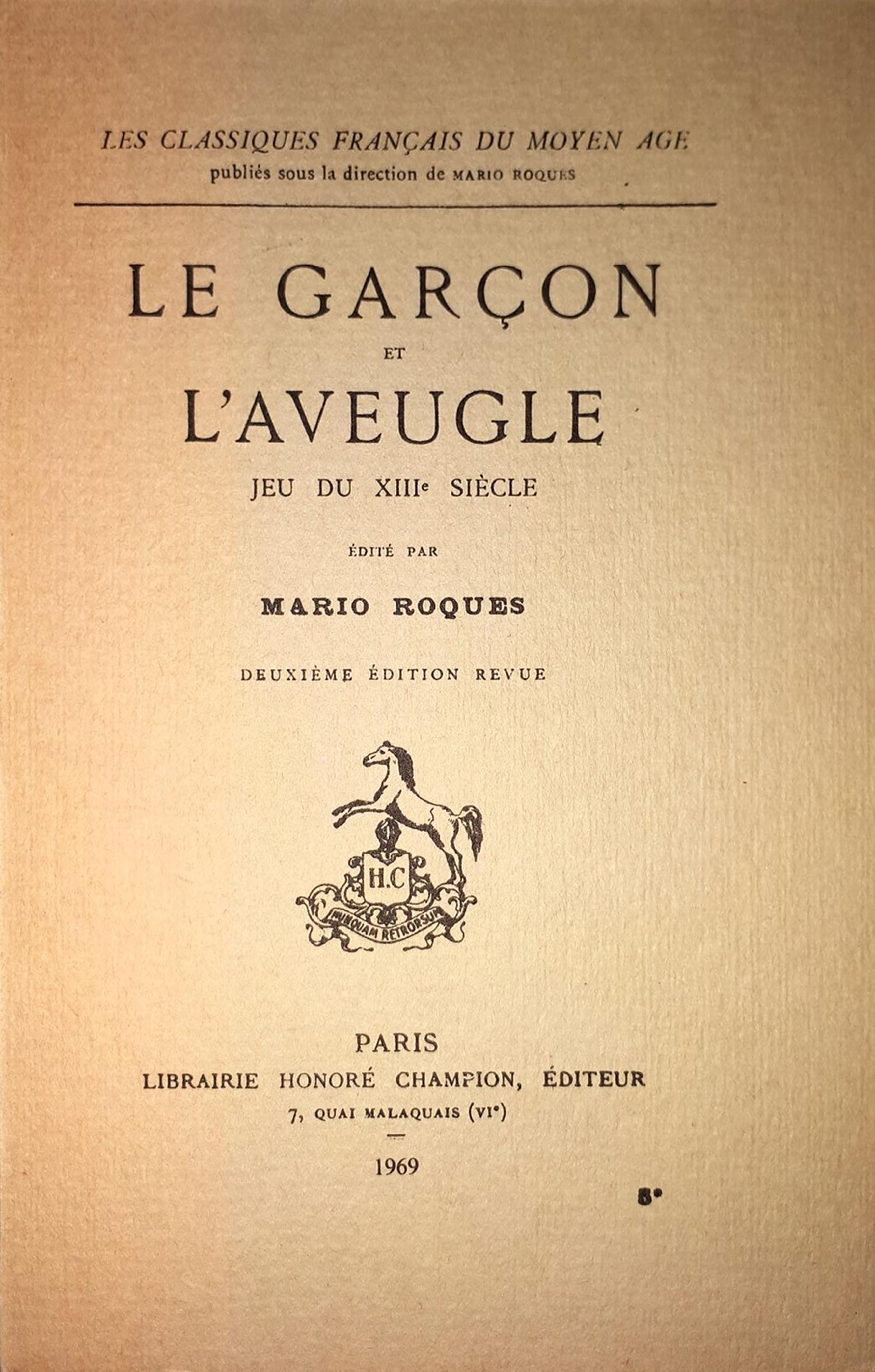 Le Garcon et L'Aveugle. Jeu du XIIIe Siecle