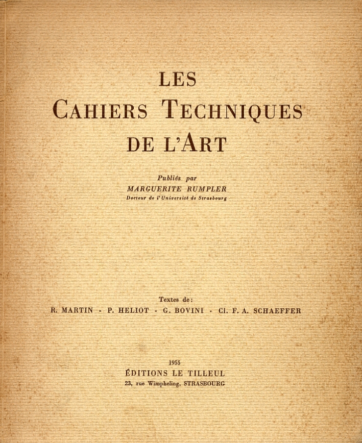 Les Cahiers Techniques de l'Art. Volume III. Fascicule 2