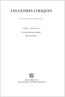 Les Genres Lyriques, Tome 1: Fascicule 8 (Grundriss Der Romanischen …