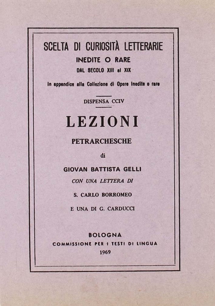 Lezioni Petrarchesche di G.b. Gelli