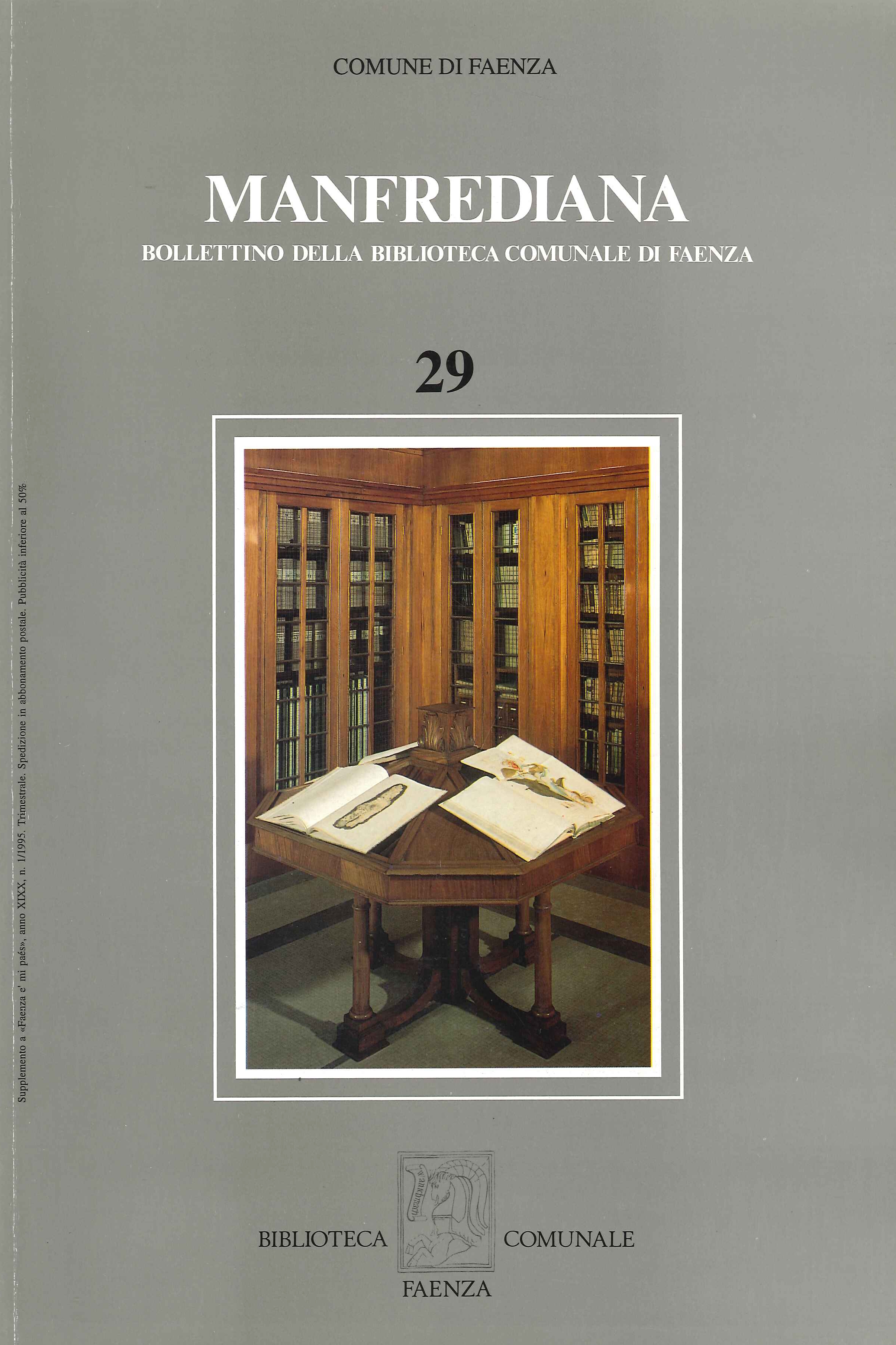 Manfrediana. Bollettino della Biblioteca Comunale di Faenza. Volume 29
