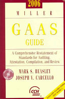 Miller GAAS Guide 2006: A Comprehensive Restatement of Standards for …