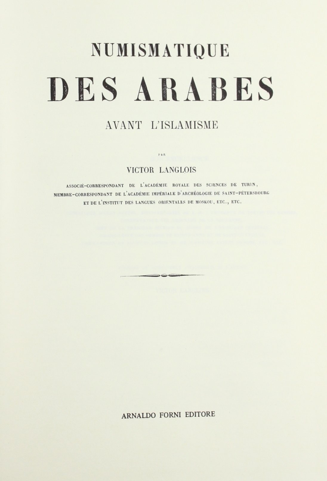 Numismatique des Arabes Avant L'Islamisme