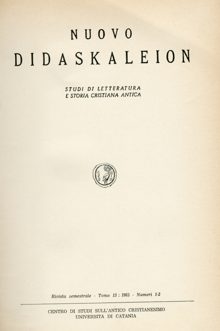 Nuovo Didaskaleion.XIII-XV 1963-1965