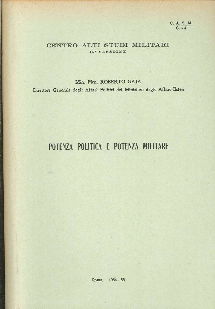 Potenza Politica e Potenza Militare