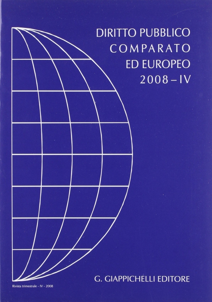 Rivista di Diritto Pubblico Comparato ed Europeo 2008/4