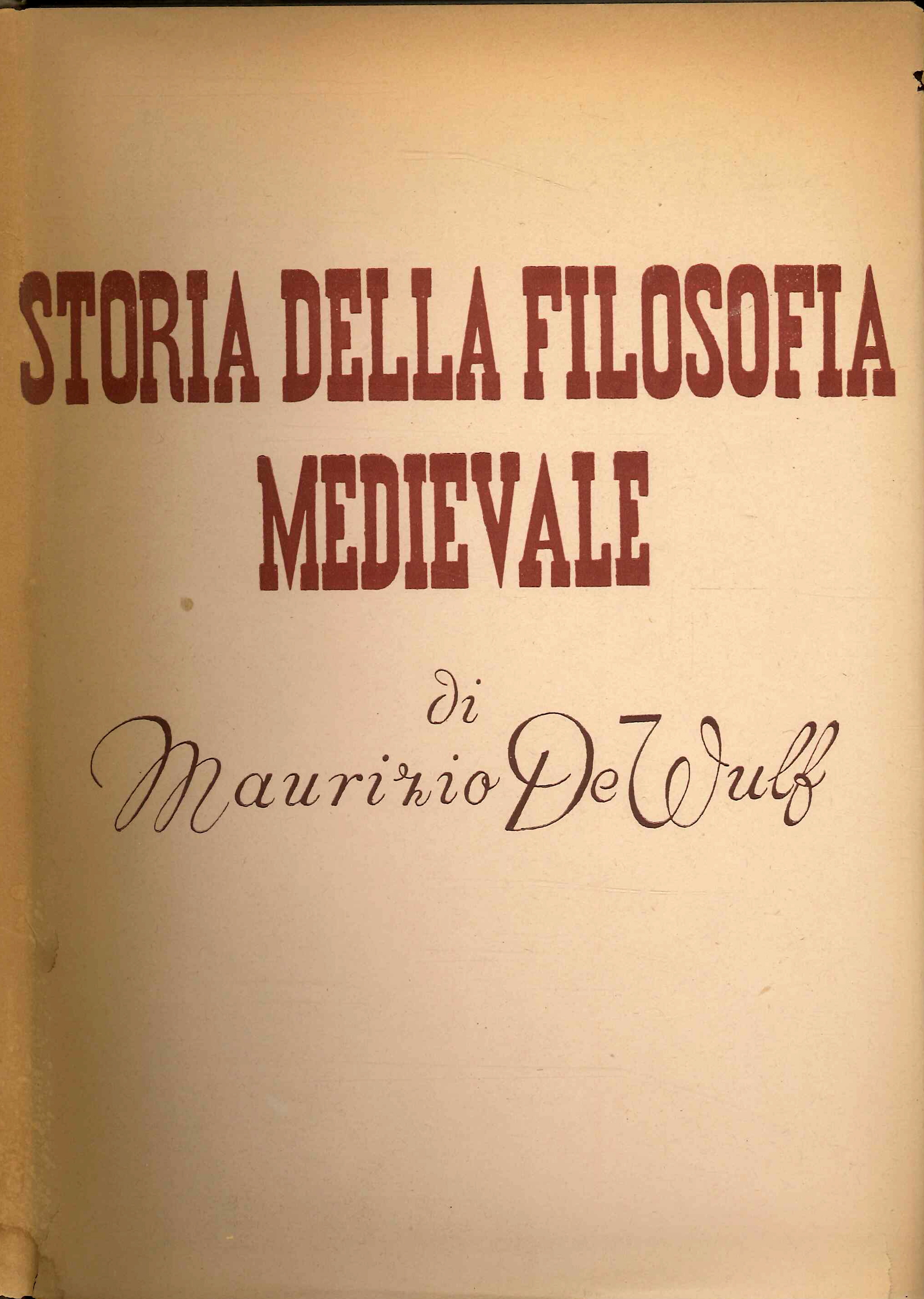 Storia della Filosofia Medievale. Vol.1: la Filosofia Medievale Sino alla …
