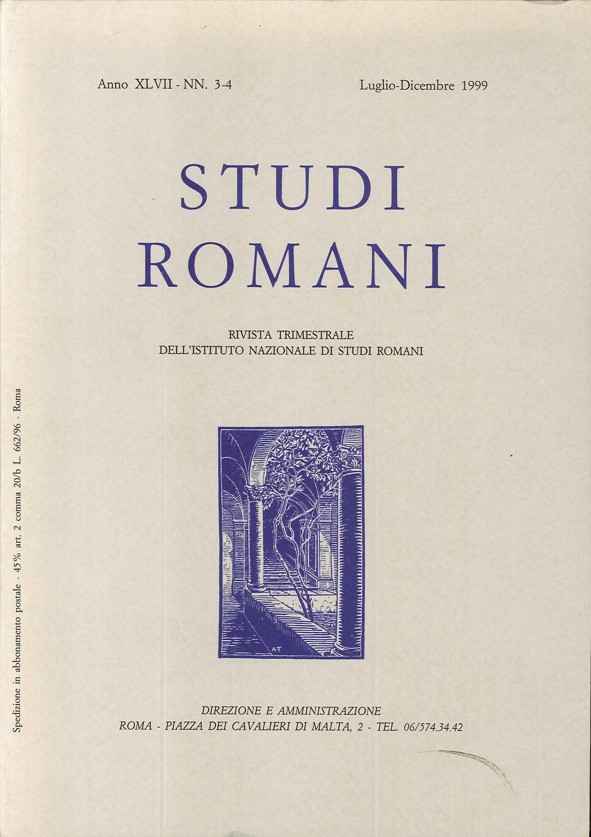 Studi Romani. Rivista Trimestrale dell'Istituto Nazionale di Studi Romani. Anno …