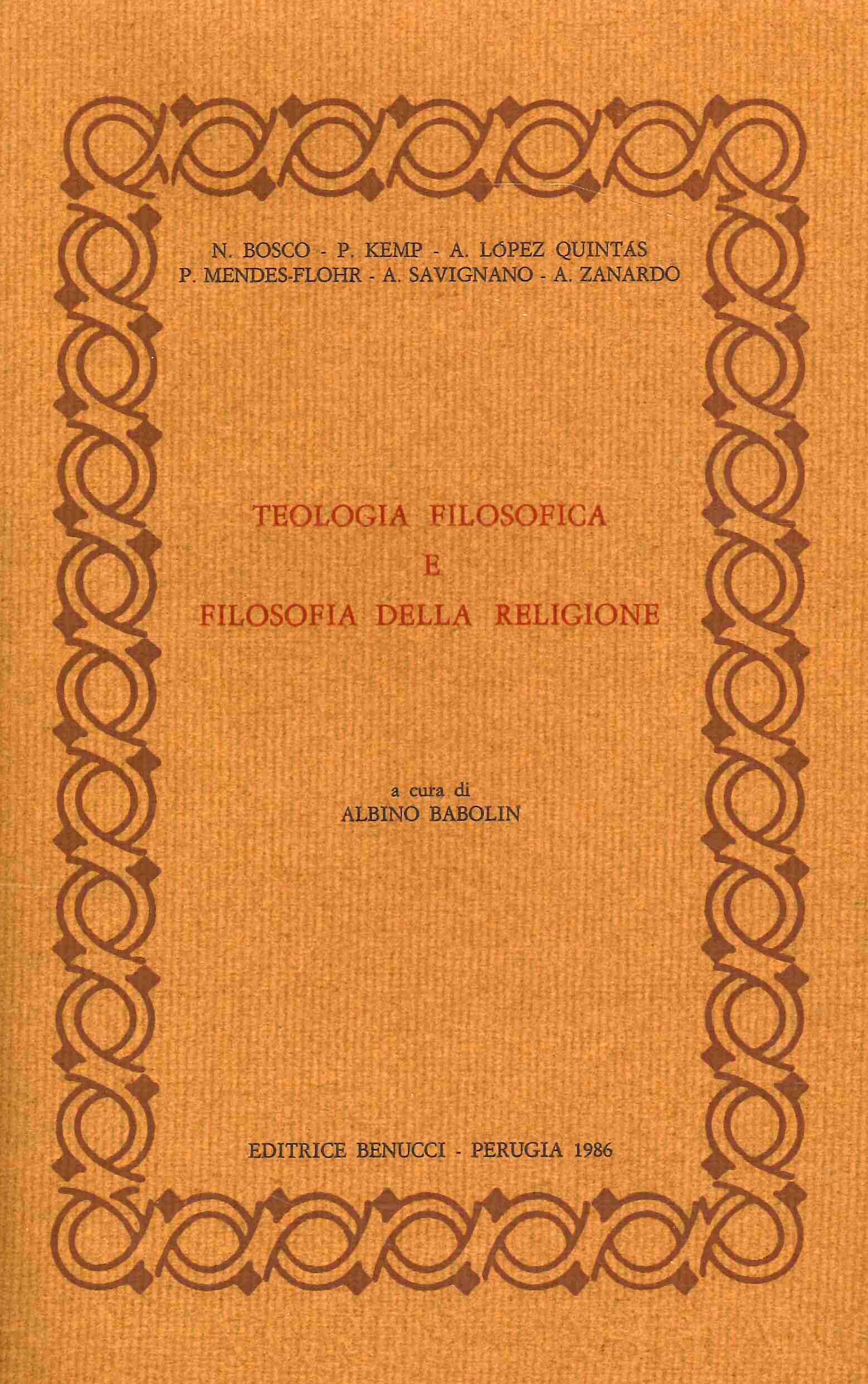 Teologia e filosofia e filosofia della religione. 22