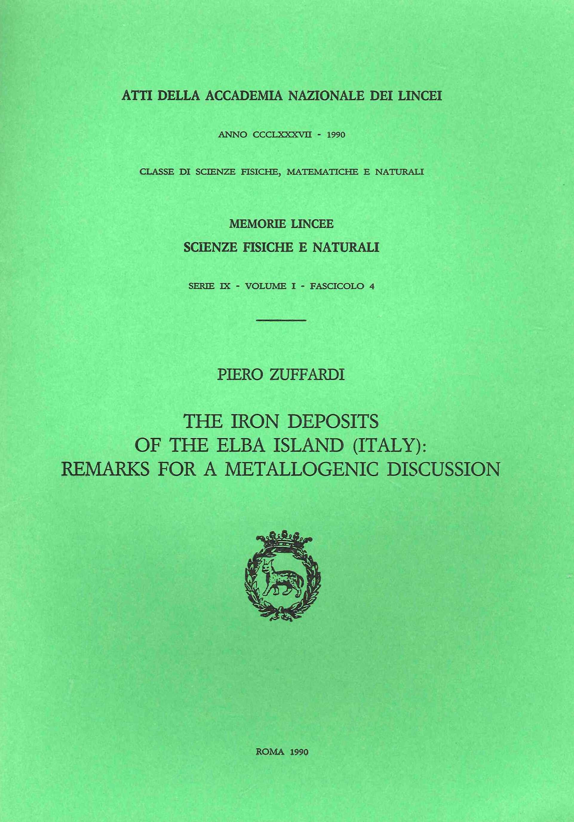 The iron deposits of the Elba island (Italy): remarks for …