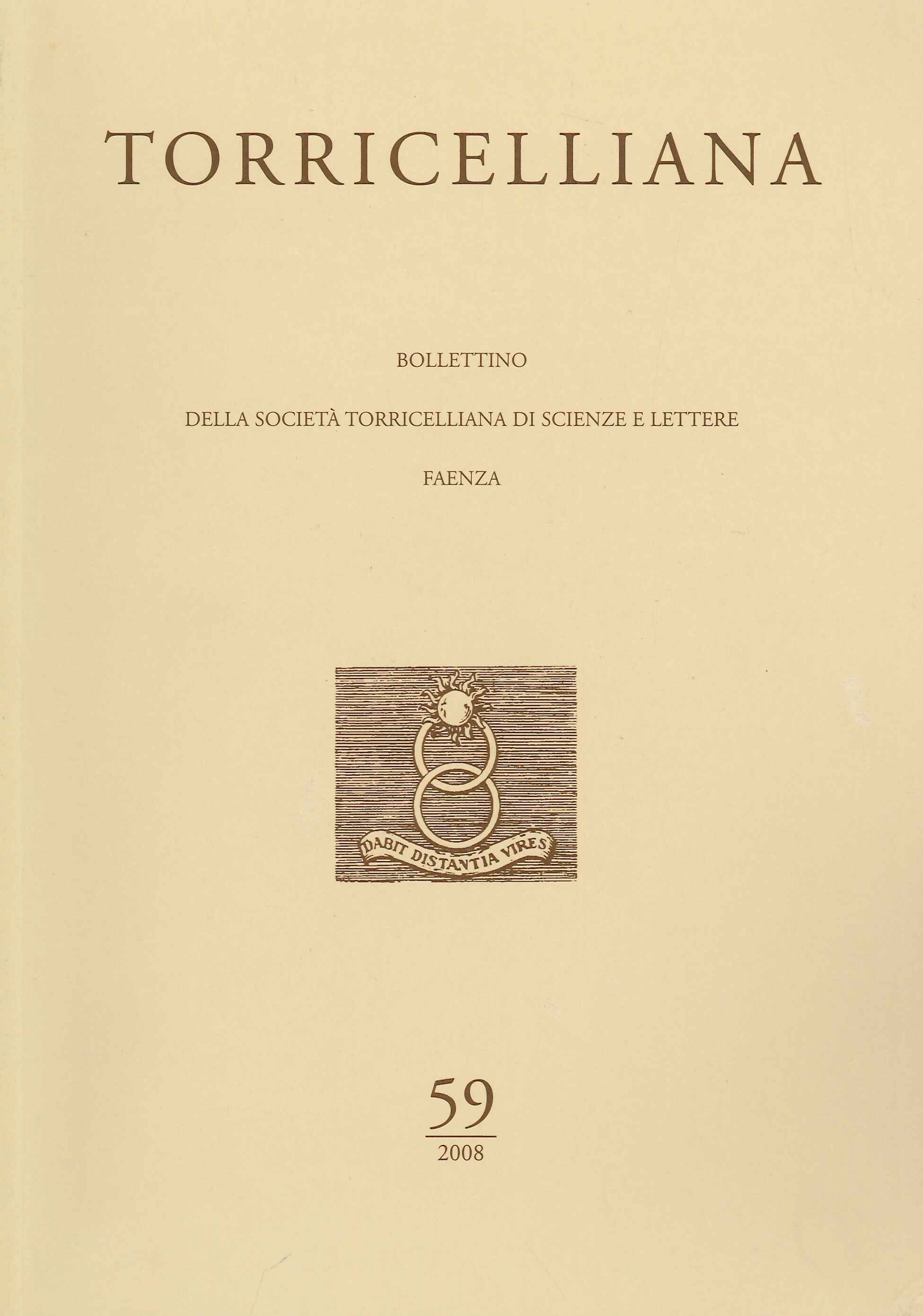 Torricelliana. Bollettino della Società Torricelliana di Scienze e Lettere Faenza. …