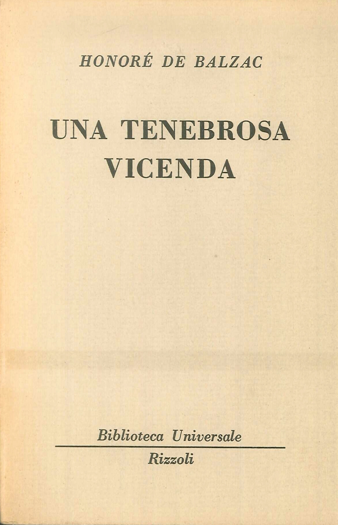 Una Tenebrosa Vicenda