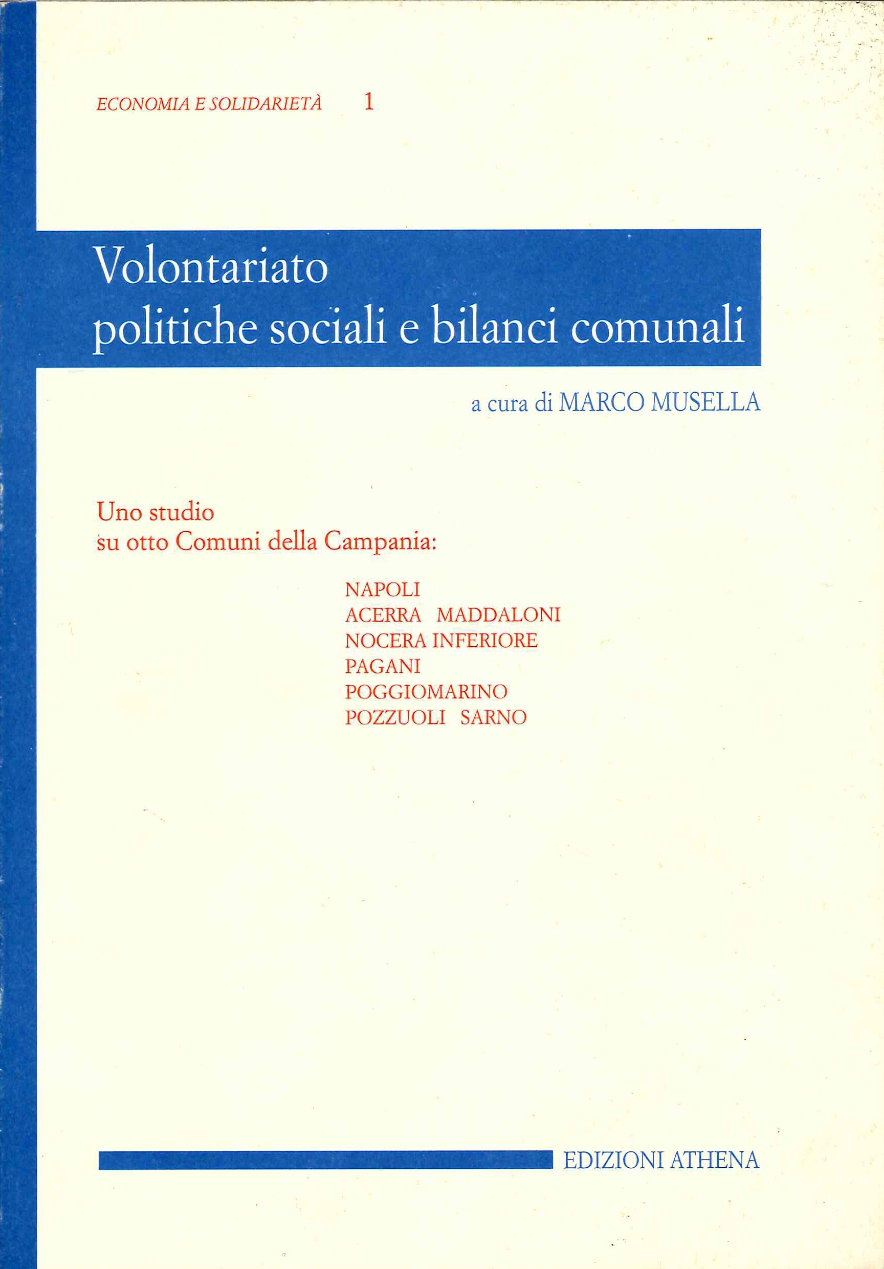 Volontariato, Politiche Sociali e Bilanci Comunali : uno Studio Su …