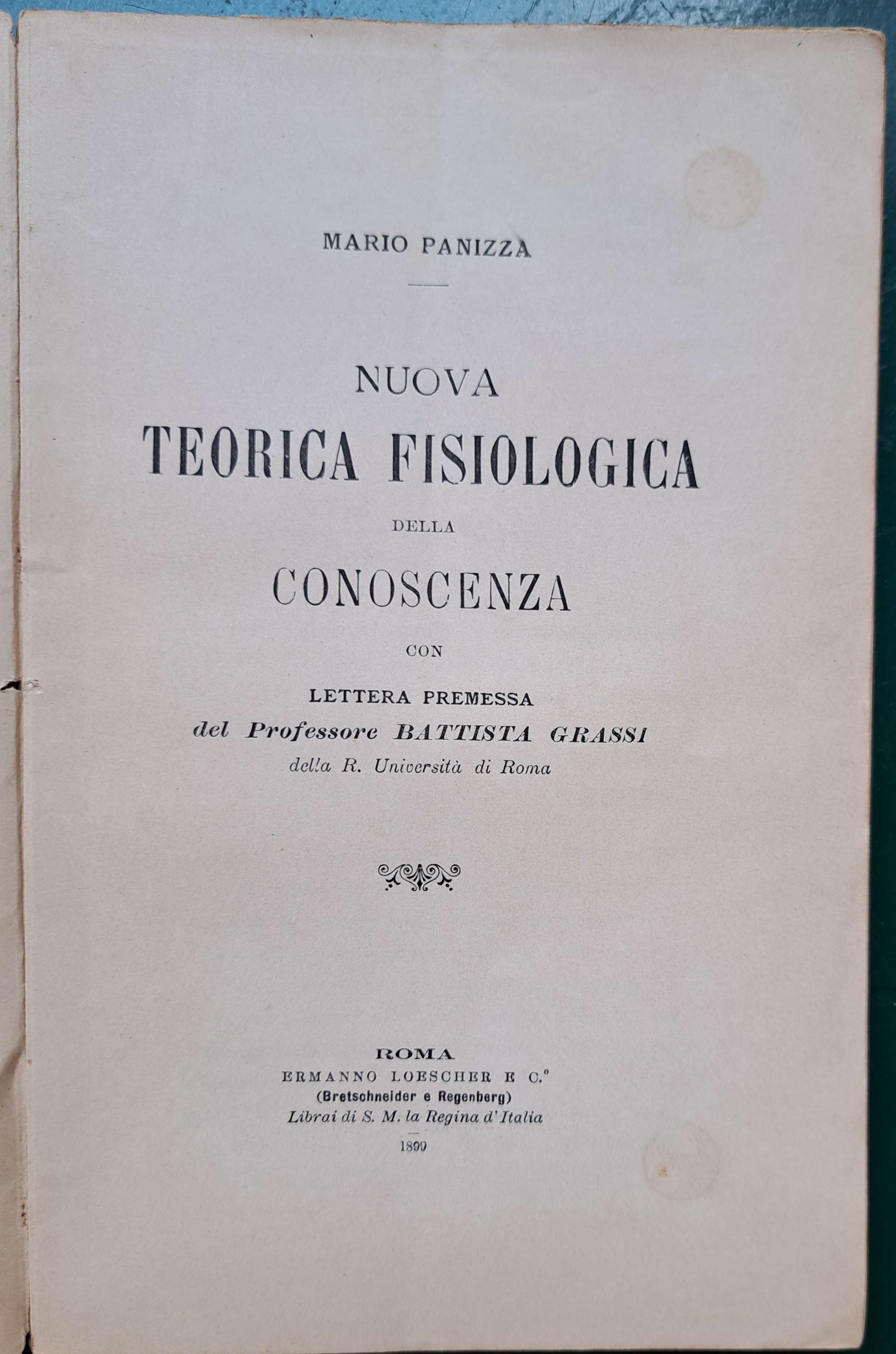 Nuova teorica fisiologica della conoscenza. Con lettera premessa del Professore …