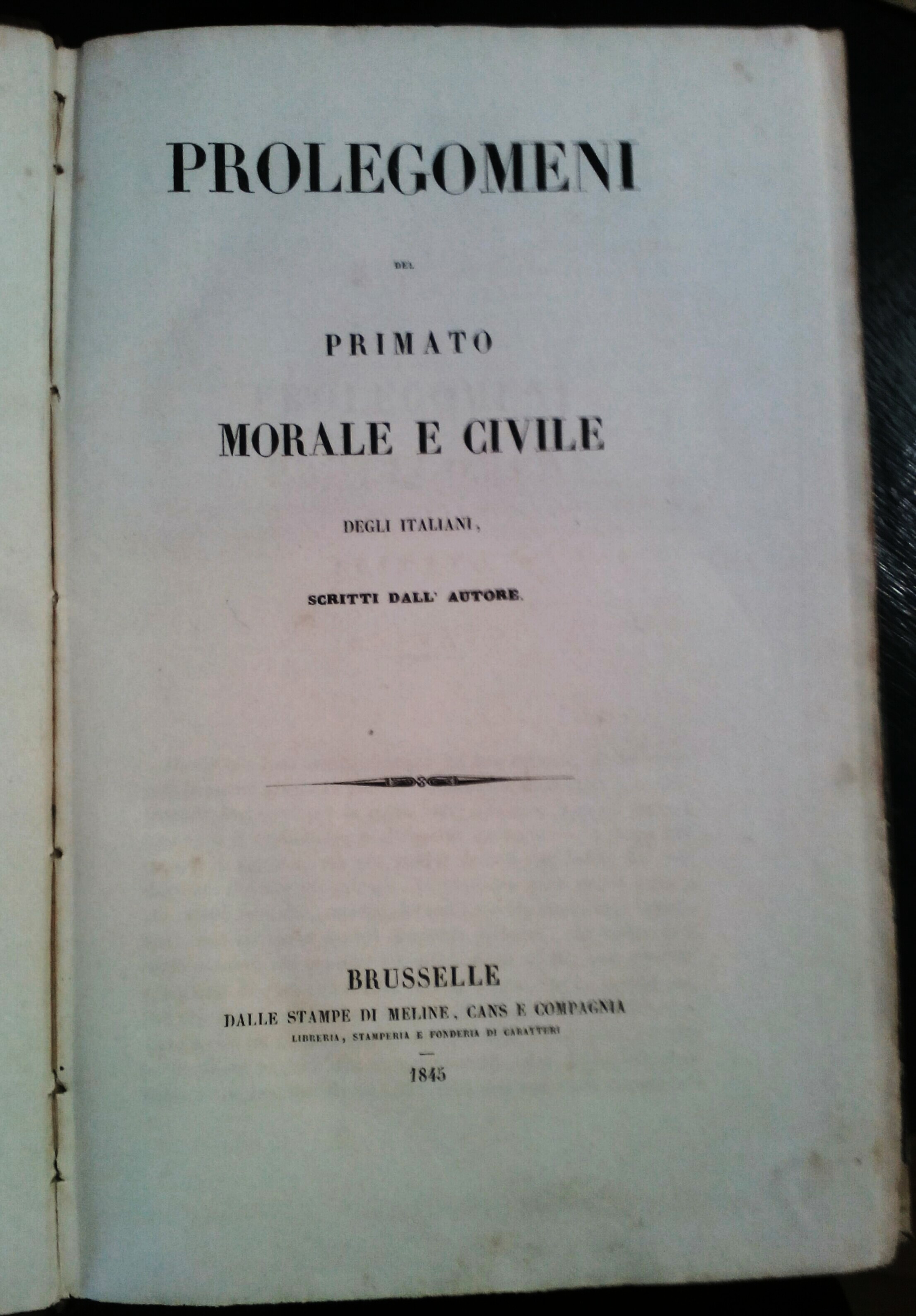 Prolegomeni del primato morale e civile degli italiani