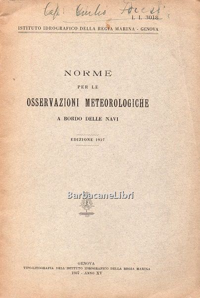 Norme per le osservazioni meteorologiche a bordo delle navi