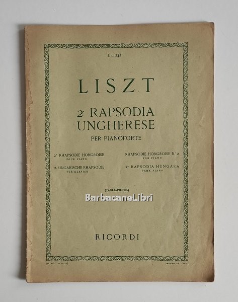 Rapsodia ungherese n. 2 per pianoforte