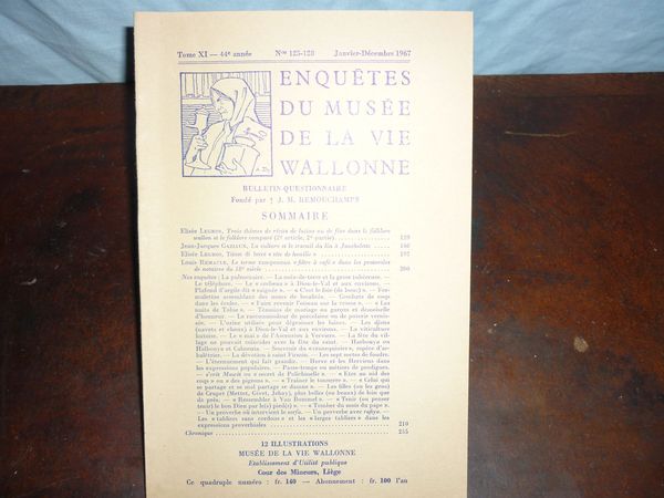 Enquêtes Du Musée De La Vie Wallonne