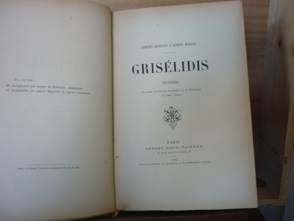 Grisélidis. Mystère en trois Actes, un Prologue et un Epilogue …