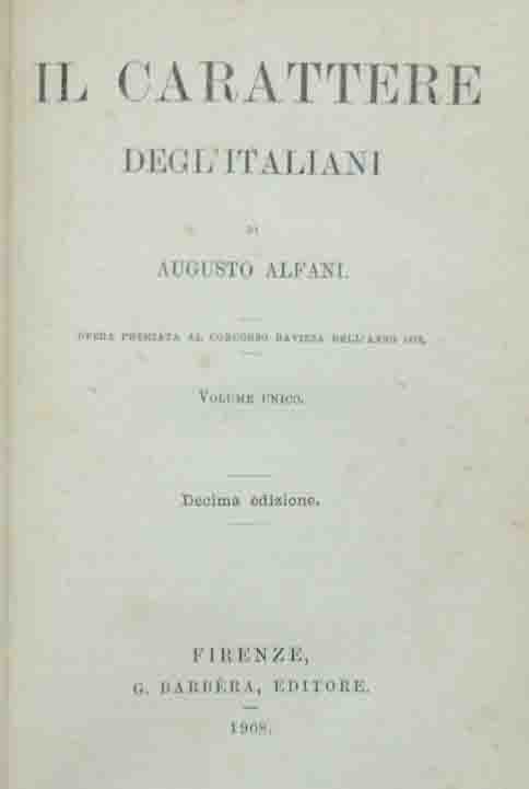 Alfani, Il carattere degl’italiani