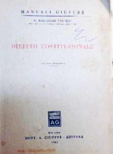 Balladore Pallieri, Diritto costituzionale