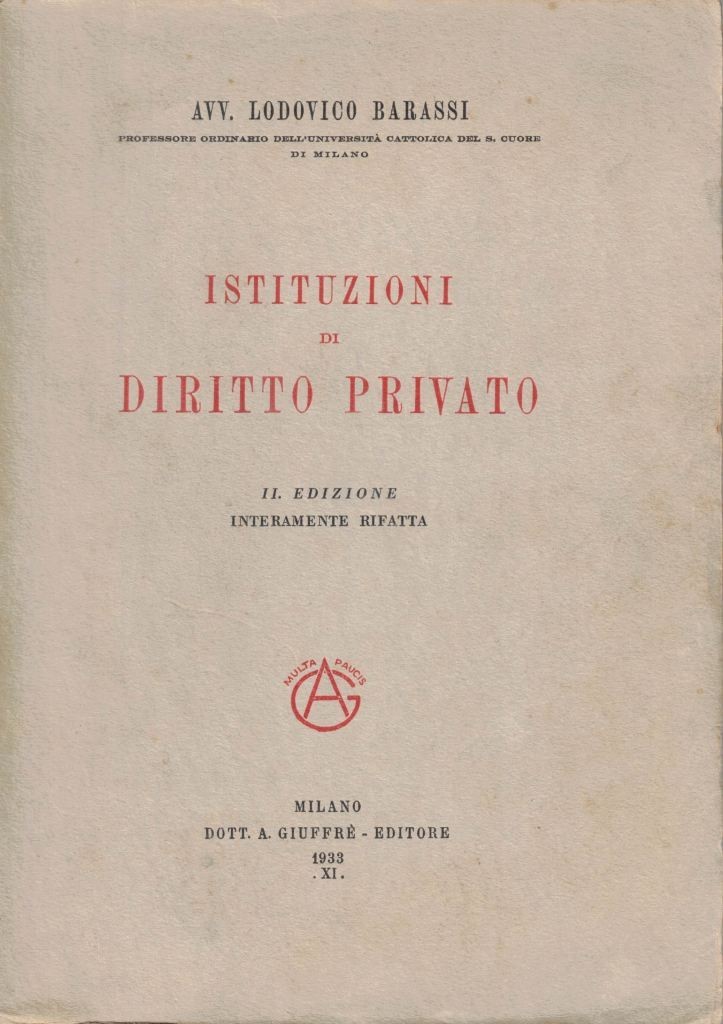 Barassi, Istituzioni di diritto privato