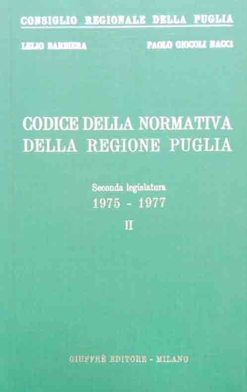 Barbiera, Giocoli Nacci, Codice della normativa della regione Puglia. Seconda …