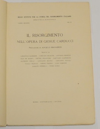 Barbieri et al., Il Risorgimento nell'opera di Giosue Carducci