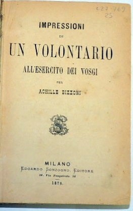 Bizzoni, Impressoni di un volontario all'esercito dei Vosgi - Mario, …