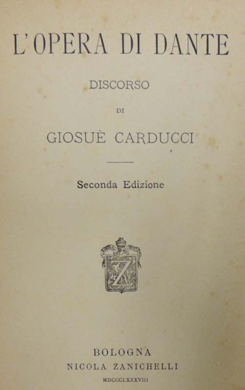 Carducci, L’opera di Dante