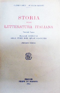 Carli, Sainati, Storia della letteratura italiana. Vol. I: Dalle origini …