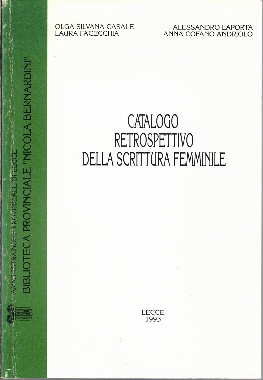 Casale et al., Catalogo retrospettivo della scrittura femminile