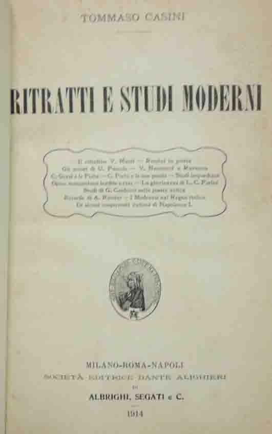 Casini, Ritratti e studi moderni