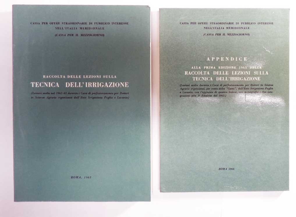 Cassa per il Mezzogiorno, Raccolta delle lezioni sulla tecnica dell’irrigazione …
