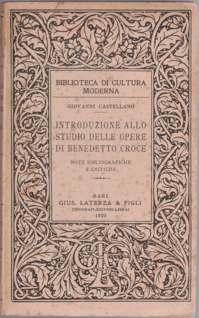 Castellano, Introduzione allo studio delle opere di Benedetto Croce