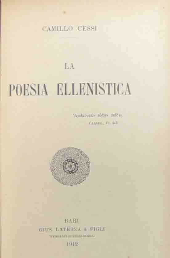 Cessi, La poesia ellenistica