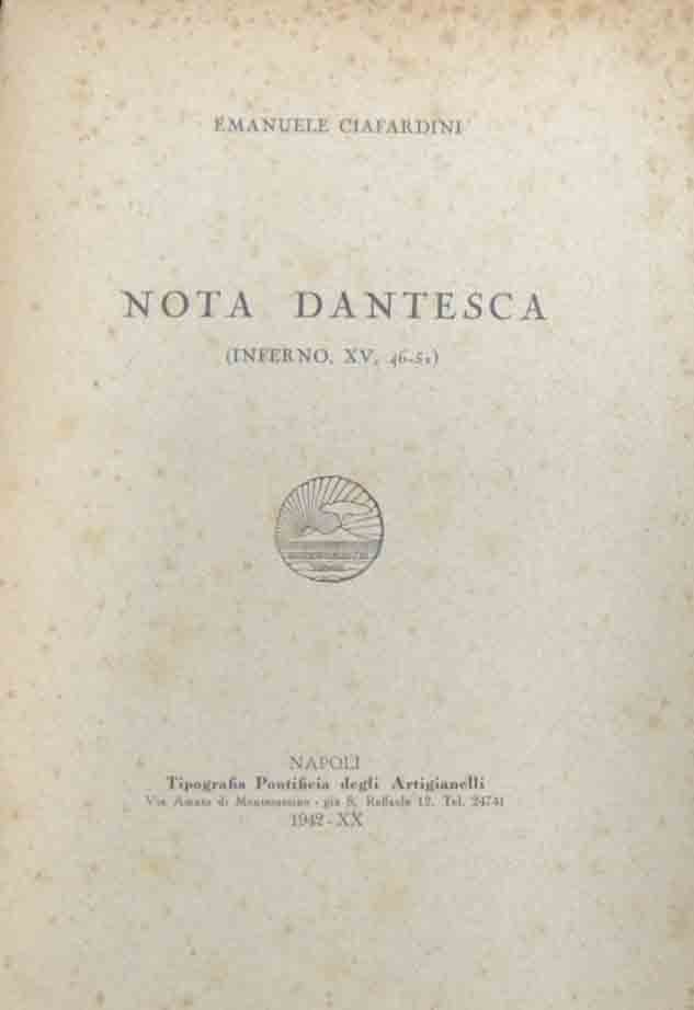 Ciafardini, Nota dantesca (Inferno, XV, 46-51)