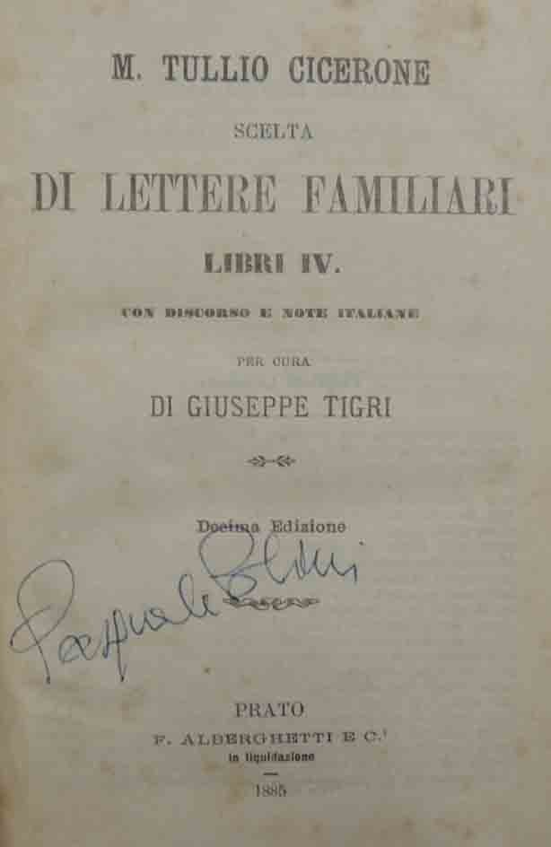 Cicerone, Scelta di Lettere familiari. Libri IV, a cura di …
