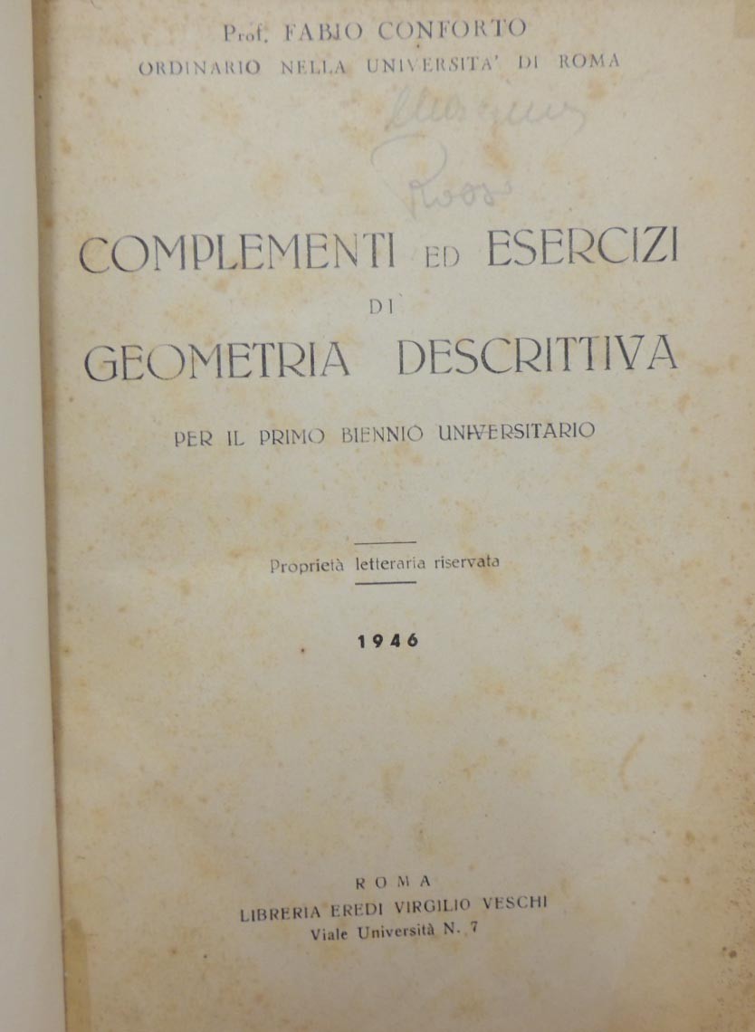 Conforto, Complementi ed esercizi di geometria per il biennio universitario